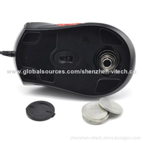USB Optical Mouse with 2,800cpi Adjustable Speed, Rubber Handle Groove